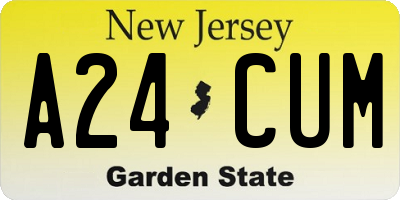 NJ license plate A24CUM
