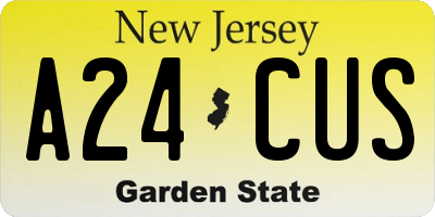 NJ license plate A24CUS