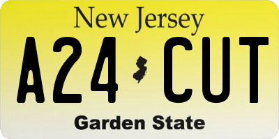 NJ license plate A24CUT