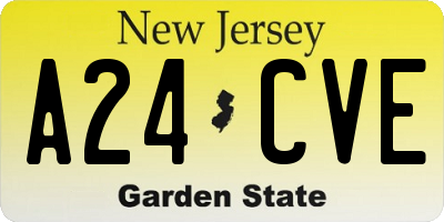 NJ license plate A24CVE
