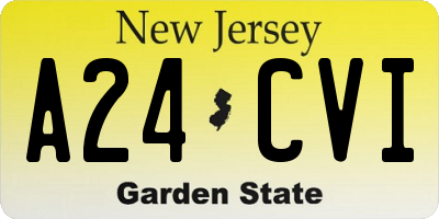 NJ license plate A24CVI
