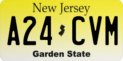 NJ license plate A24CVM