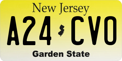 NJ license plate A24CVO