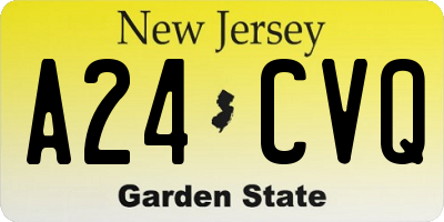 NJ license plate A24CVQ