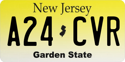 NJ license plate A24CVR