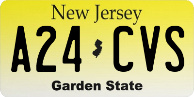 NJ license plate A24CVS