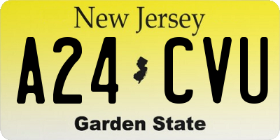 NJ license plate A24CVU