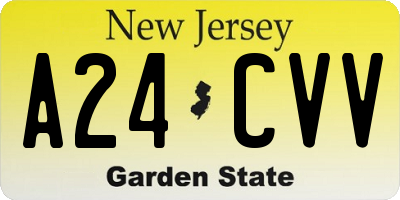 NJ license plate A24CVV