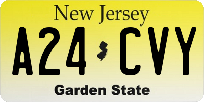 NJ license plate A24CVY
