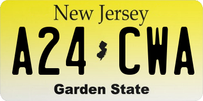 NJ license plate A24CWA