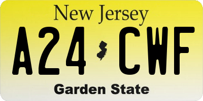 NJ license plate A24CWF