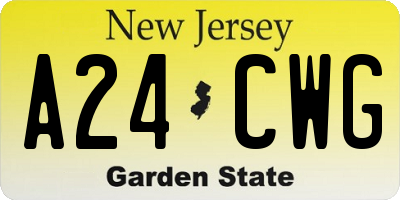 NJ license plate A24CWG