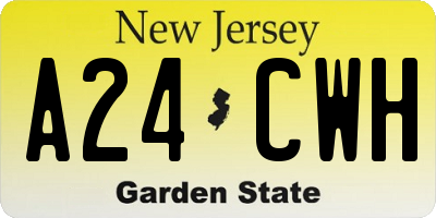 NJ license plate A24CWH