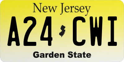 NJ license plate A24CWI