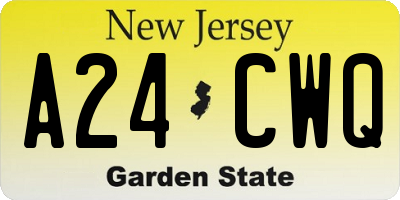 NJ license plate A24CWQ
