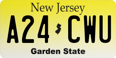 NJ license plate A24CWU