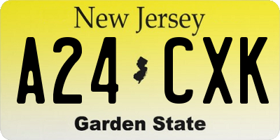 NJ license plate A24CXK