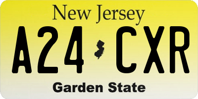 NJ license plate A24CXR