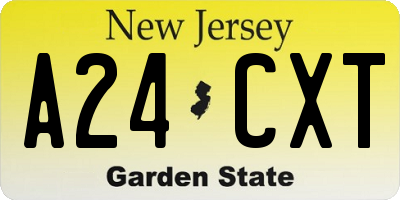 NJ license plate A24CXT