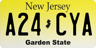 NJ license plate A24CYA