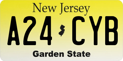 NJ license plate A24CYB