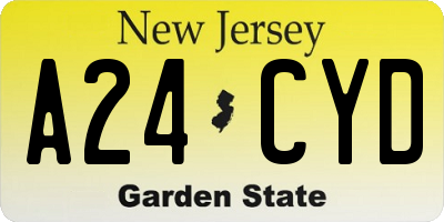 NJ license plate A24CYD