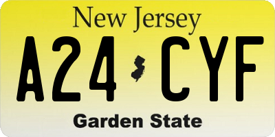 NJ license plate A24CYF