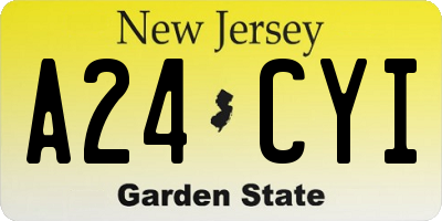 NJ license plate A24CYI