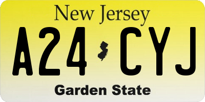 NJ license plate A24CYJ
