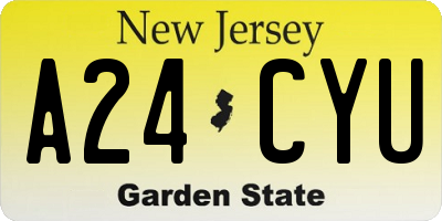 NJ license plate A24CYU