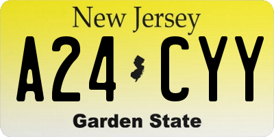 NJ license plate A24CYY