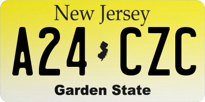NJ license plate A24CZC