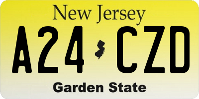 NJ license plate A24CZD