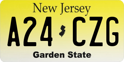 NJ license plate A24CZG