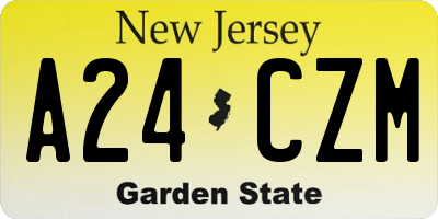 NJ license plate A24CZM
