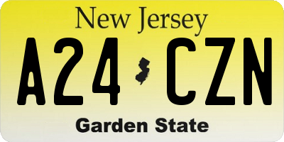 NJ license plate A24CZN