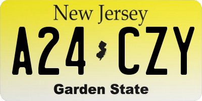 NJ license plate A24CZY