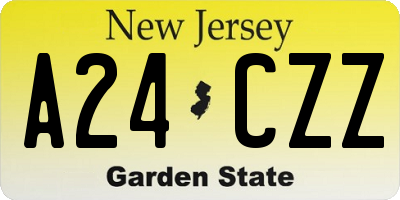 NJ license plate A24CZZ