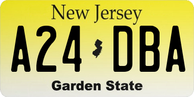 NJ license plate A24DBA
