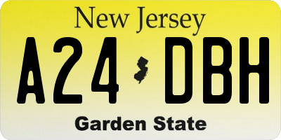 NJ license plate A24DBH