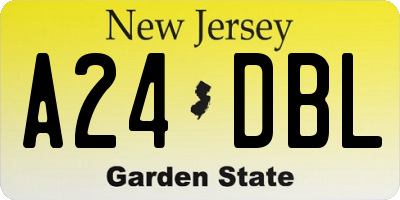 NJ license plate A24DBL