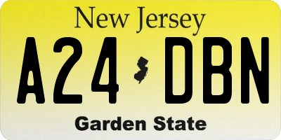 NJ license plate A24DBN