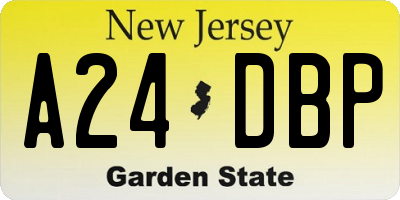 NJ license plate A24DBP