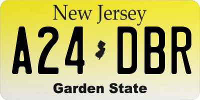 NJ license plate A24DBR