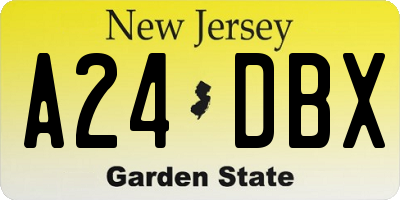 NJ license plate A24DBX
