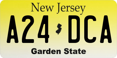 NJ license plate A24DCA