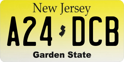 NJ license plate A24DCB