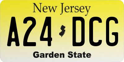 NJ license plate A24DCG
