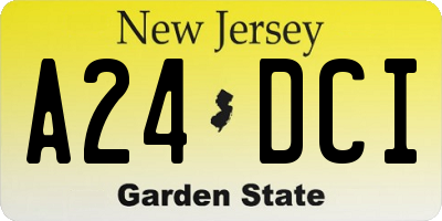 NJ license plate A24DCI