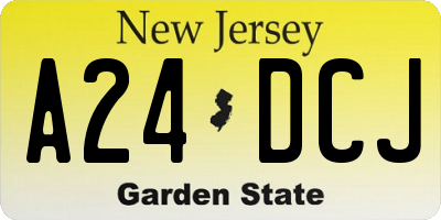 NJ license plate A24DCJ